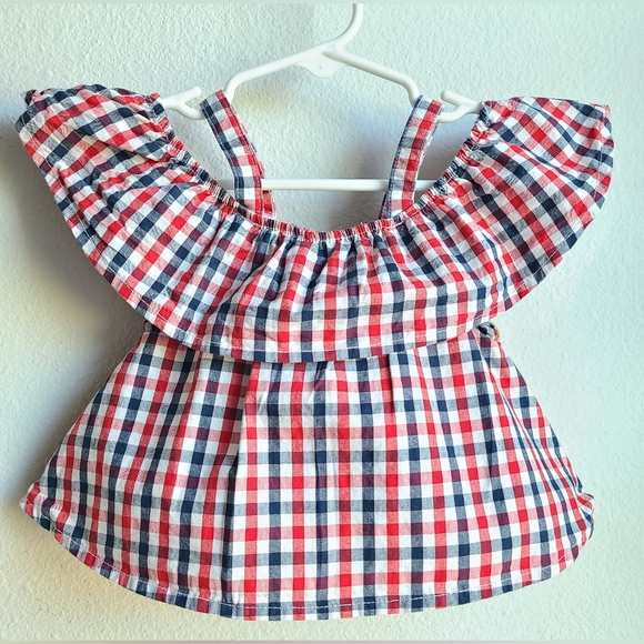 🇺🇸 Way To Celebrate Patriotic - Plaid Red White & Blue Top, Sz 18M - Picture 3 of 3